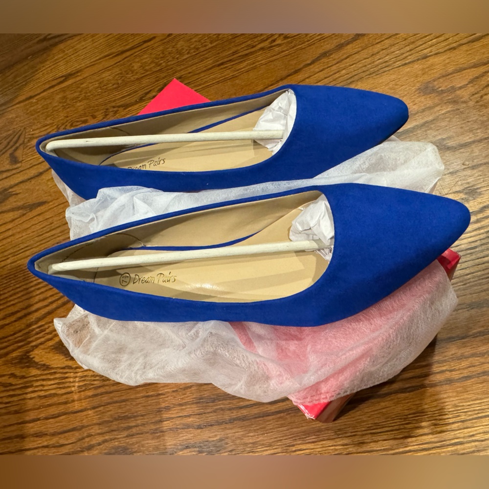 Royal Blue Suede Flats